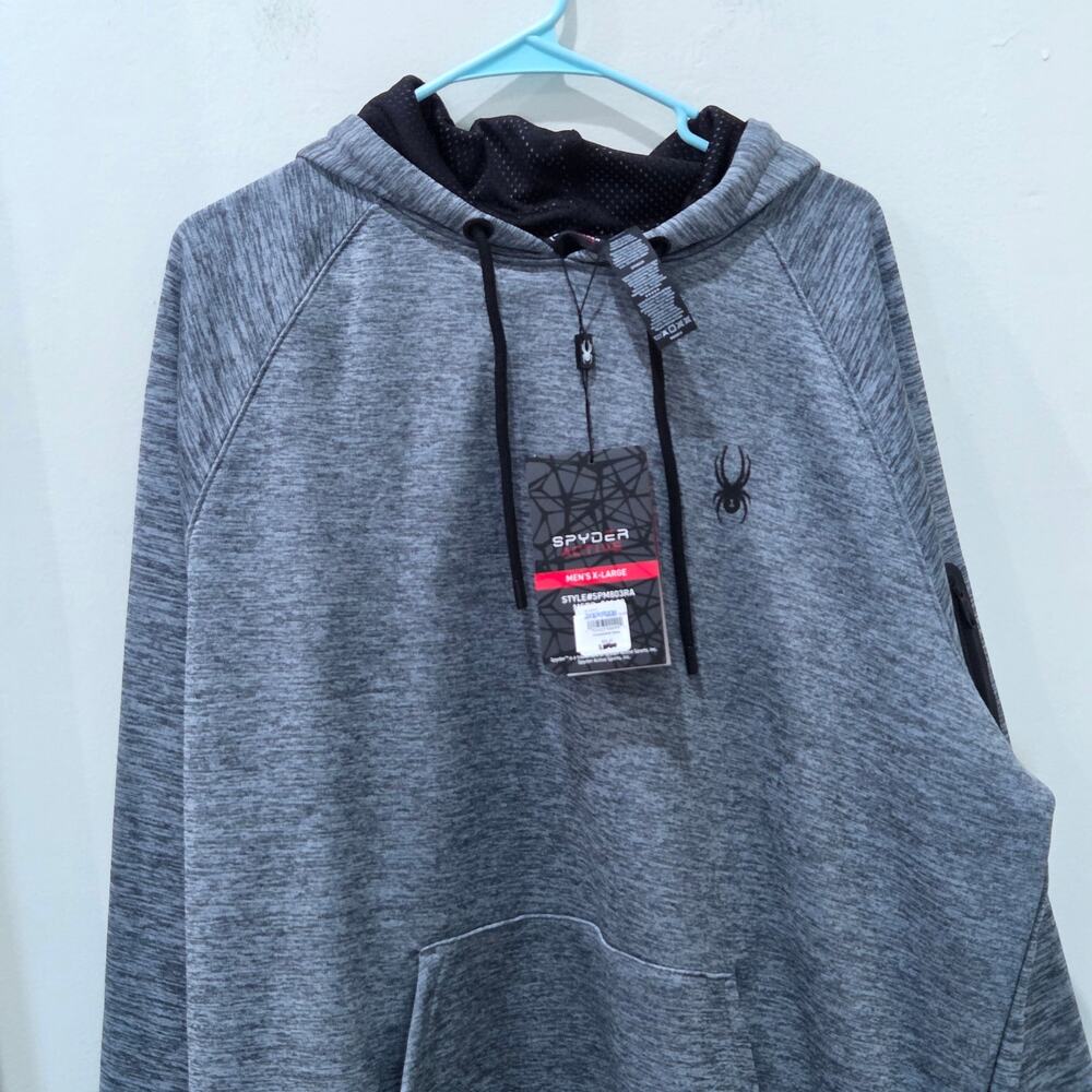 Men's NWT Gray Spyder Hoodie, Size XL